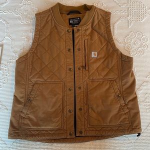 Women's Carhartt Canvas Insulated Tan Vest Size Large